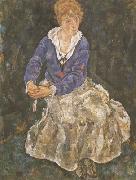 Egon Schiele Portrait of the Artist's Wife,Seated (mk12) oil on canvas